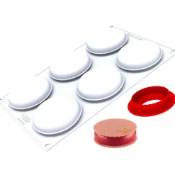 Silikomart Siliconen Vorm Rond (6) Ø8x2,1cm + cutter* Ijs En Dessert Vormen|Bakvormen Siliconen