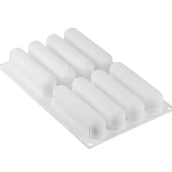 Silikomart Siliconen Vorm Eclair (8) 13,5x2,8cm + Uitsteker* Ijs En Dessert Vormen|Bakvormen Siliconen