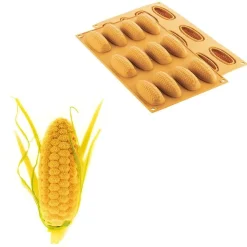 Silikomart Siliconen Vorm Maïskolf (12) 68,5x26,4x21,2mm* Ijs En Dessert Vormen|Bakvormen Siliconen