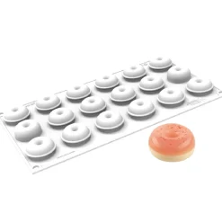 Silikomart Siliconen Vorm Donut XS (18) Ø3,4x1,6cm*** Bakvormen Siliconen|Ijs En Dessert Vormen