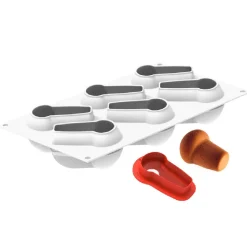 Silikomart Siliconen Vorm Babà (6) 9x6,2cm + Uitsteker* Bakvormen Siliconen|Ijs En Dessert Vormen