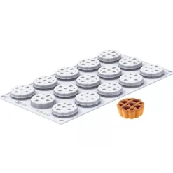 Silikomart Siliconen Vorm Crostata XS (15) Ø4,4x1,7cm* Bakvormen Siliconen|Ijs En Dessert Vormen