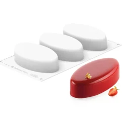 Silikomart Siliconen Vorm Ellipse (3) 14,8x7,6x4cm* Bakvormen Siliconen|Ijs En Dessert Vormen