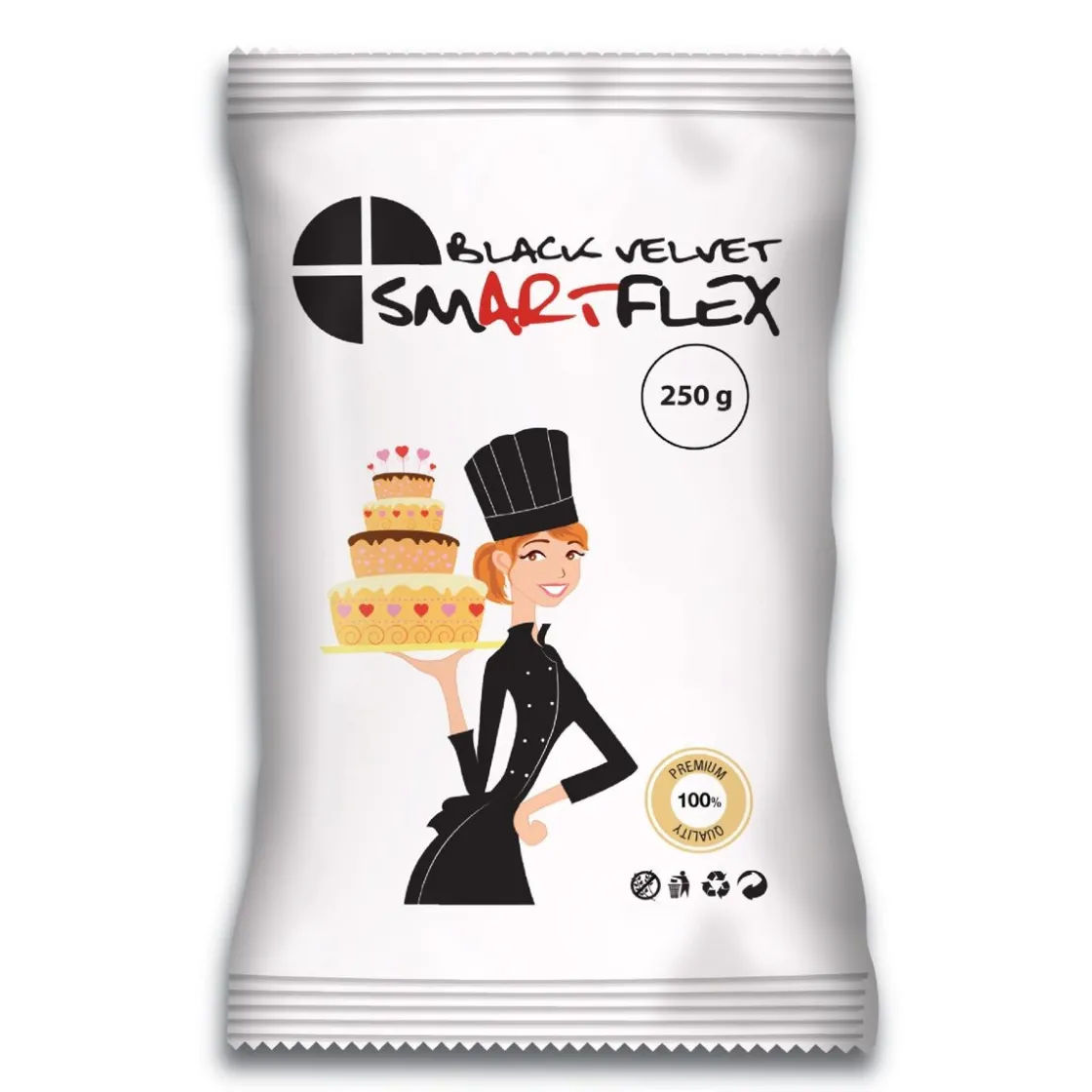 SmartFlex Fondant Zwart Velvet 250g* Rolfondant