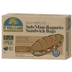 If You Care Snack/Broodzak Ongebleekt Papier 12x35x5,5cm 30st.* Zakken