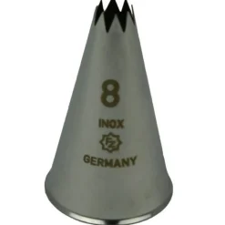 Overig Spuitmondje gekarteld 8 Tands RVS 8mm* Spuitmondjes