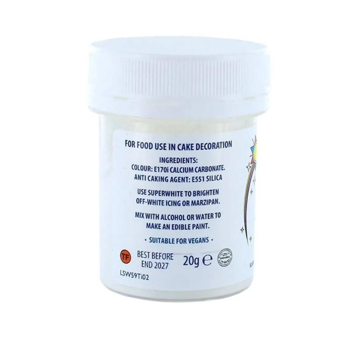 Culpitt Sugarflair Superwhite Icing Whitener 20g* Poeder Kleurstoffen