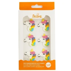Decora Suikertie Unicorns 3cm 6st.*** Figuur Decoraties