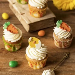 Decora Suikertie Wortel en Ei 6st. 5cm*** Figuur Decoraties