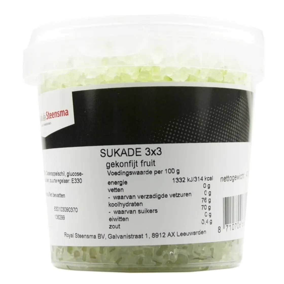 Royal Steensma Sukade Gekonfijte Cedervrucht 3x3mm 475gr.* Gekonfijt Fruit En Bigarreaux