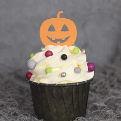 Sweet Stamp Cupcake Topper Pompoen 6st.* Ijsprikkers|Prikkers En Ringen