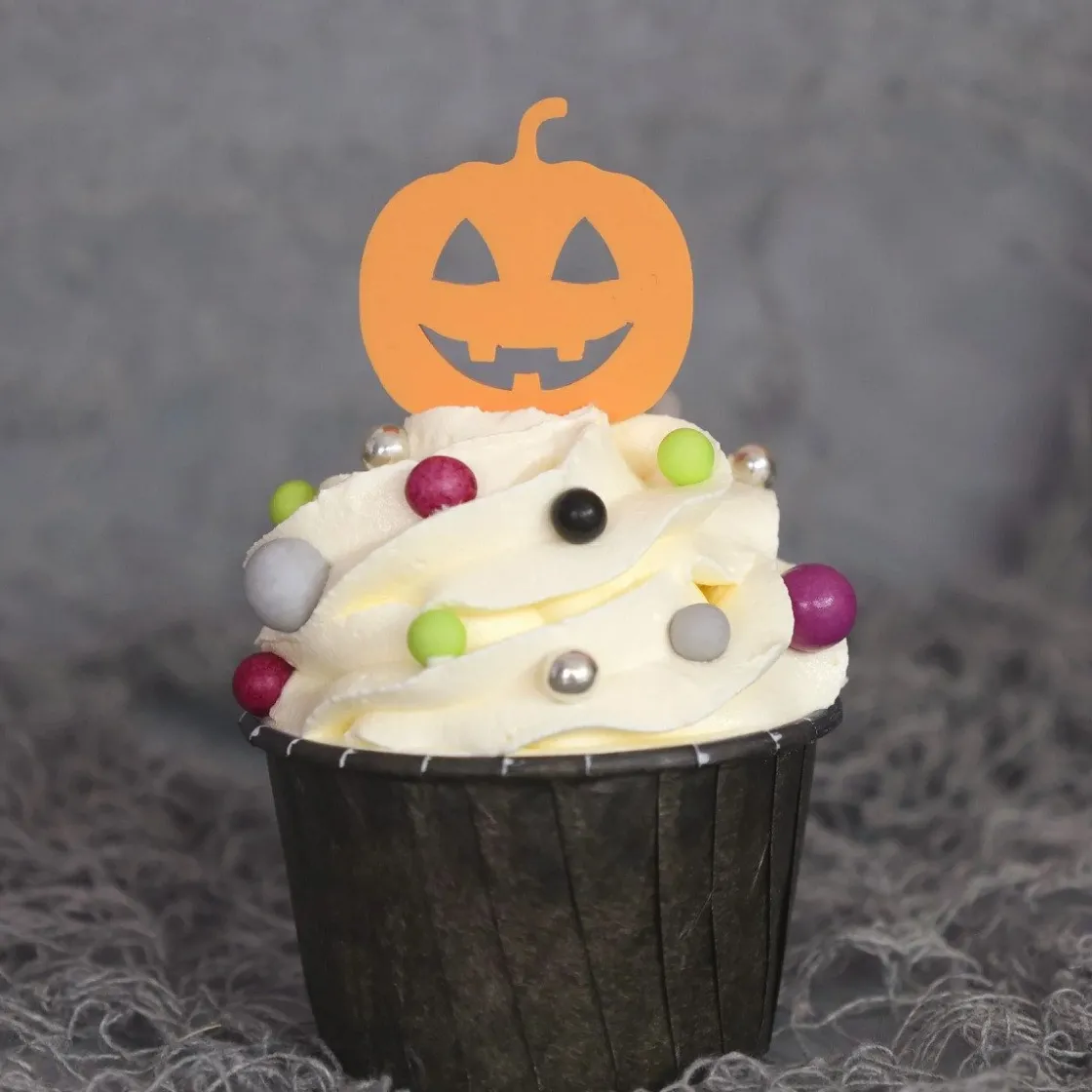Sweet Stamp Cupcake Topper Pompoen 6st.* Ijsprikkers|Prikkers En Ringen