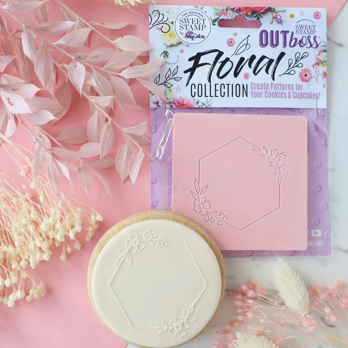 Sweet Stamp Outboss Floral Hexagon Frame* Stempels