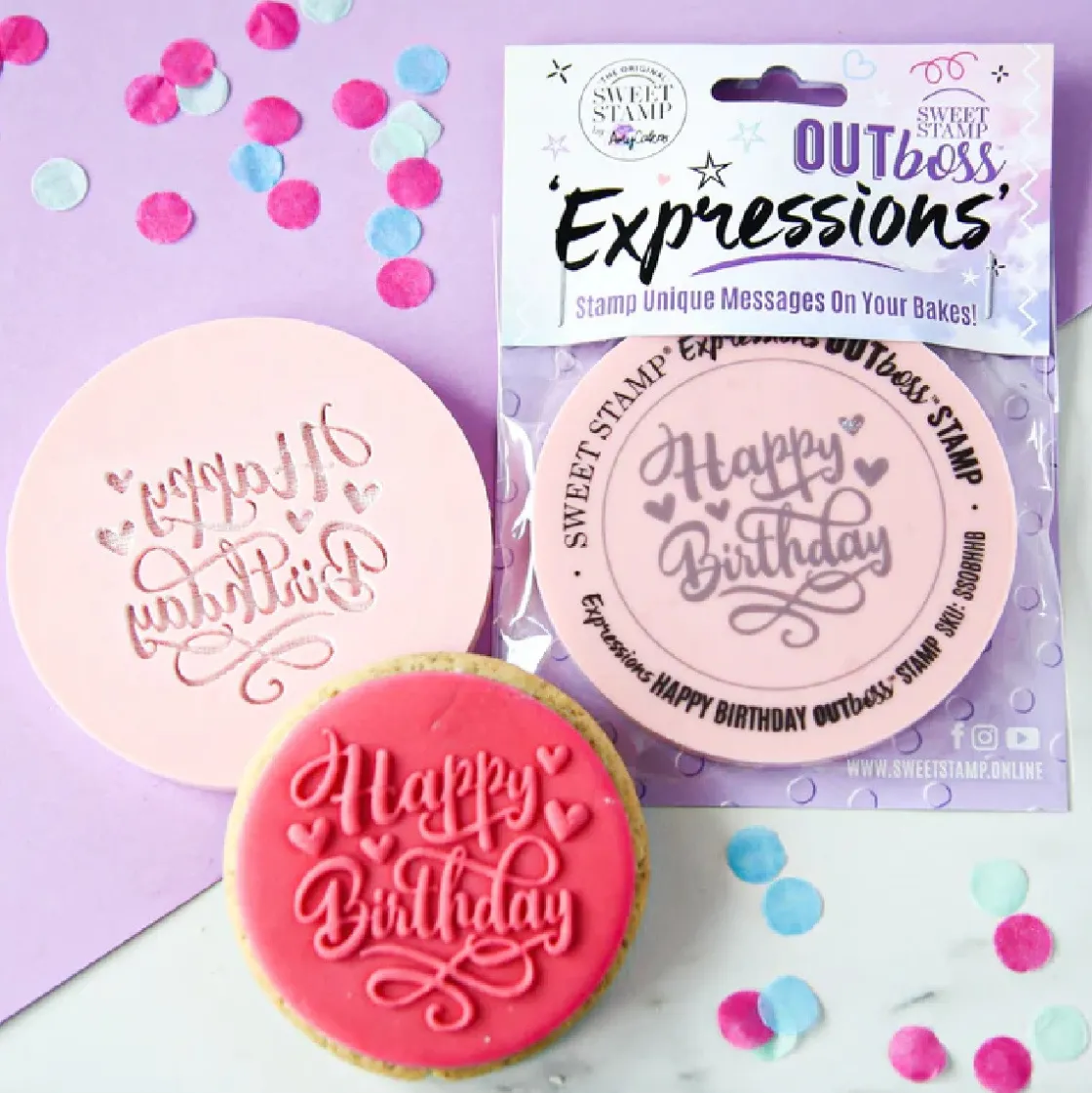 Sweet Stamp Outboss Hearts Happy Birthday* Stempels