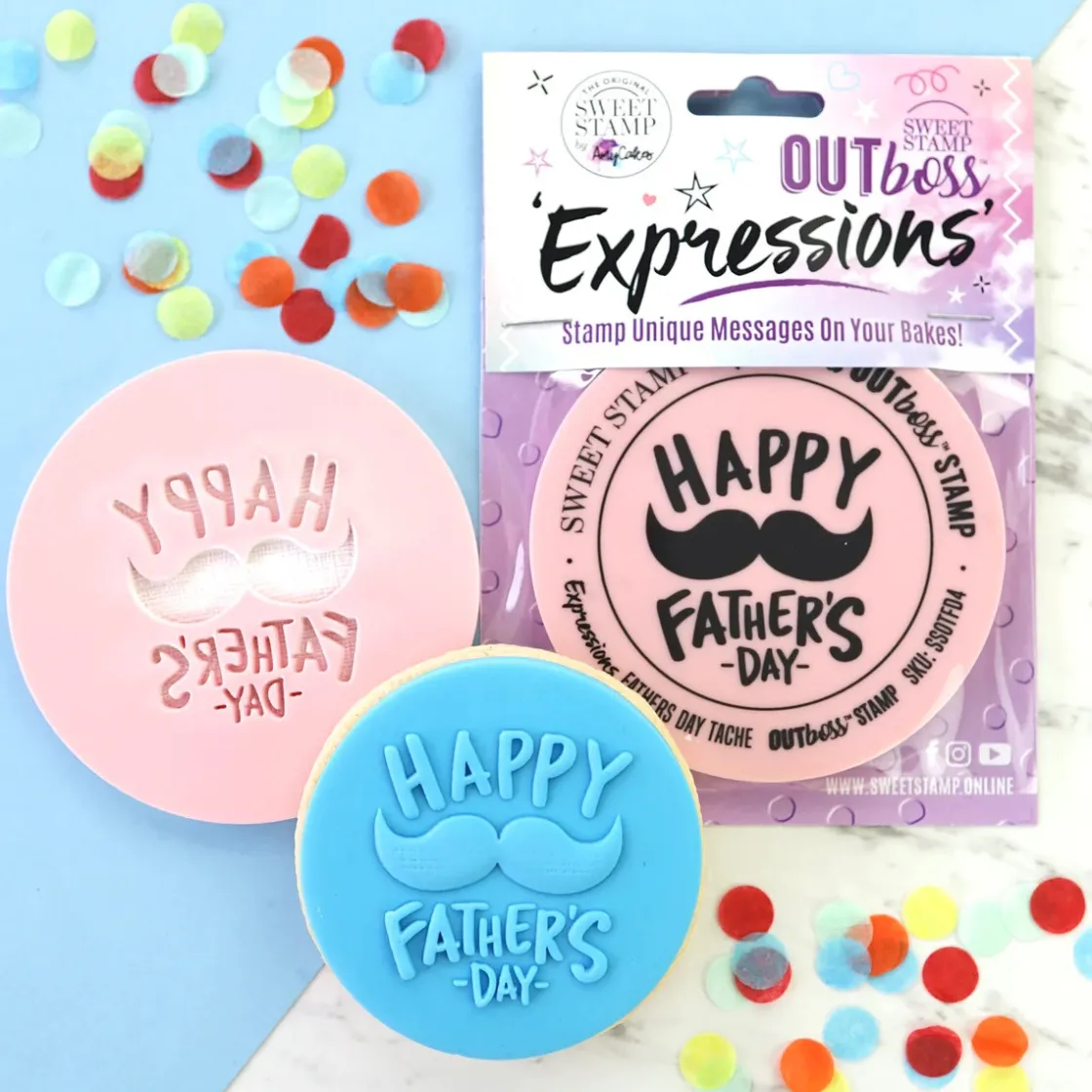 Sweet Stamp Outboss Moustache Fathers Day* Stempels