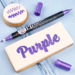 Sweet Stamp Stift Eetbare Inkt Dubbelzijdig Metallic Paars* Eetbaar Schrijven