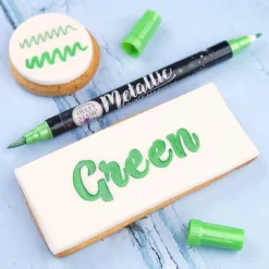 Sweet Stamp Stift Eetbare Inkt Dubbelzijdig Metallic Groen* Eetbaar Schrijven