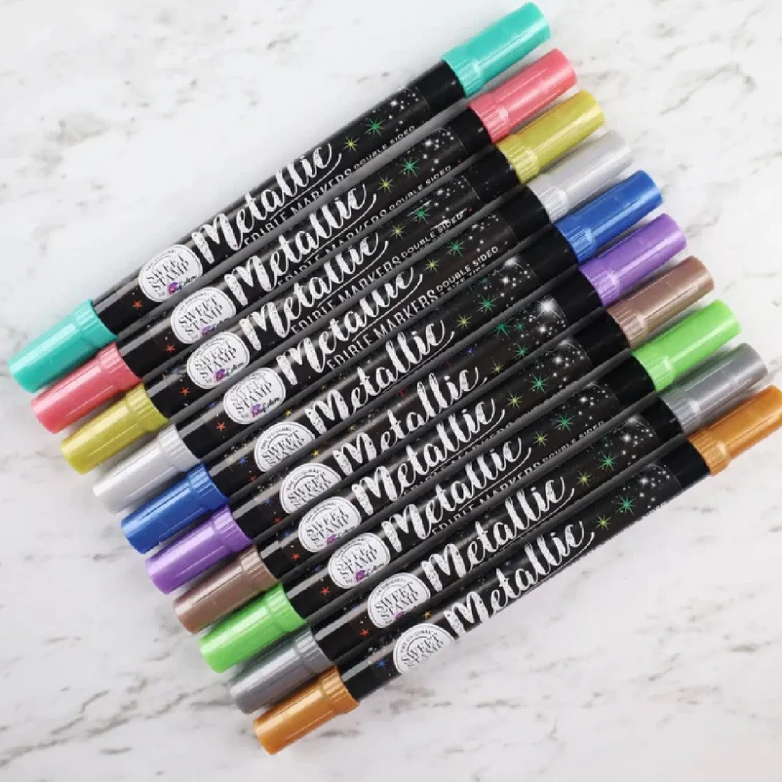 Sweet Stamp Stift Eetbare Inkt Dubbelzijdig Metallic Groen* Eetbaar Schrijven