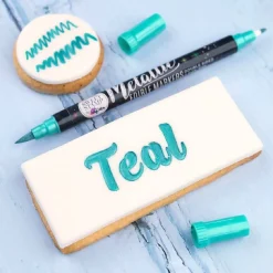 Sweet Stamp Stift Eetbare Inkt Dubbelzijdig Metallic Teal* Eetbaar Schrijven