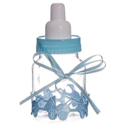 Overig Taartdecoratie Baby Zuigfles Blauw 9cm* Geboortefiguren