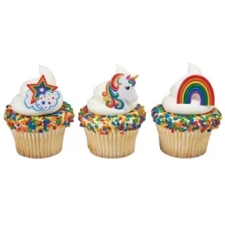 Overig Taartdecoratie Unicorn Ringen 144 stuks* Prikkers En Ringen