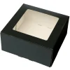 BrandNewCake Taartdoos met venster 19x19x9cm. Zwart 50st* Taartdozen