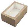 BrandNewCake Taartdoos met venster 21x14x9cm. Kraft 3st* Taartdozen