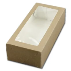 BrandNewCake Taartdoos met venster 26x12x7cm. Kraft 50st* Taartdozen