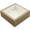BrandNewCake Taartdoos met venster 26x26x9cm. Kraft 50st* Taartdozen