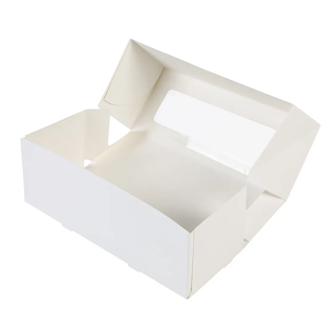 BrandNewCake Taartdoos met venster 26x12x7cm. Wit 3st* Taartdozen