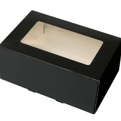 BrandNewCake Taartdoos met venster 21x14x9cm. Zwart 3st* Taartdozen