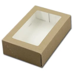 BrandNewCake Taartdoos met venster 19x12,5x5cm. Kraft 50st* Taartdozen