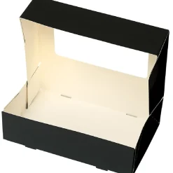 BrandNewCake Taartdoos met venster 19x12,5x5cm. Zwart 3st* Taartdozen