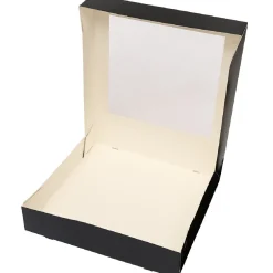 BrandNewCake Taartdoos met venster 30x30x6cm. Zwart 3st* Taartdozen