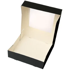 BrandNewCake Taartdoos met venster 19x19x5cm. Zwart 3st* Taartdozen
