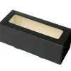 BrandNewCake Taartdoos Slof met venster 25x10x9cm. Zwart 50st* Taartdozen