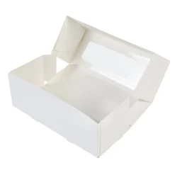 BrandNewCake Taartdoos Slof met venster 25x10x9cm. Wit 50st* Taartdozen