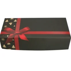 Overig Taartdoos Stol Klein 24x16x8cm. Zwart met Strik (Kerst)*** Taartdozen