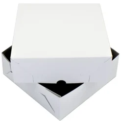 Overig Taartdoos Zwanenhals 25x25x9cm. Wit 10st* Taartdozen