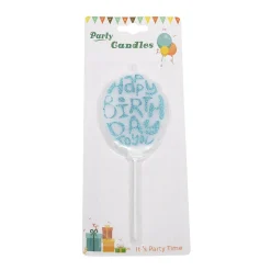 Overig Taartkaarsje Happy Birthday Blauw Glitter*** Kaarsjes En Vuurwerk