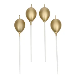 BrandNewCake Taartkaarsjes Ballonnen Goud 4st* Kaarsjes En Vuurwerk