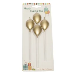 BrandNewCake Taartkaarsjes Ballonnen Goud 4st* Kaarsjes En Vuurwerk
