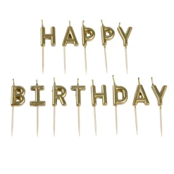 Overig Taartkaarsjes Happy Birthday Goud* Ijsprikkers|Kaarsjes En Vuurwerk