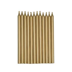 Overig Taartkaarsjes Lang Goud 12st.* Kaarsjes En Vuurwerk