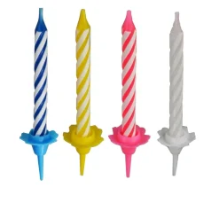 Overig Taartkaarsjes met houder 324st. Gekleurd* Kaarsjes En Vuurwerk