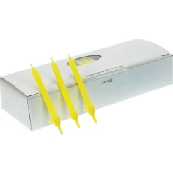 Overig Taartkaarsjes met houder 6cm 100st. Geel*** Kaarsjes En Vuurwerk