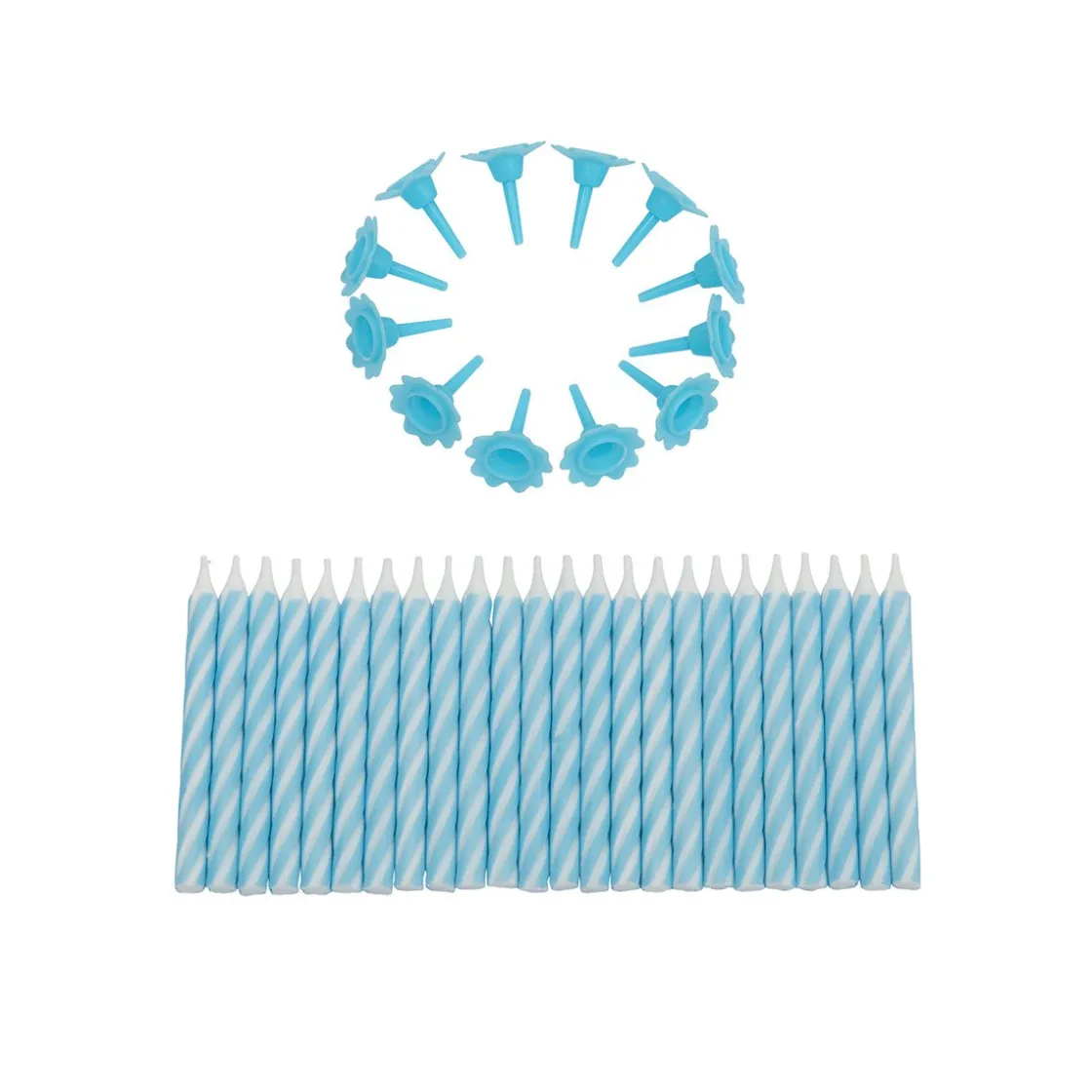 Overig Taartkaarsjes met houders Blauw 24st*** Kaarsjes En Vuurwerk