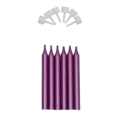 Overig Taartkaarsjes met houders Roze 6st.*** Kaarsjes En Vuurwerk