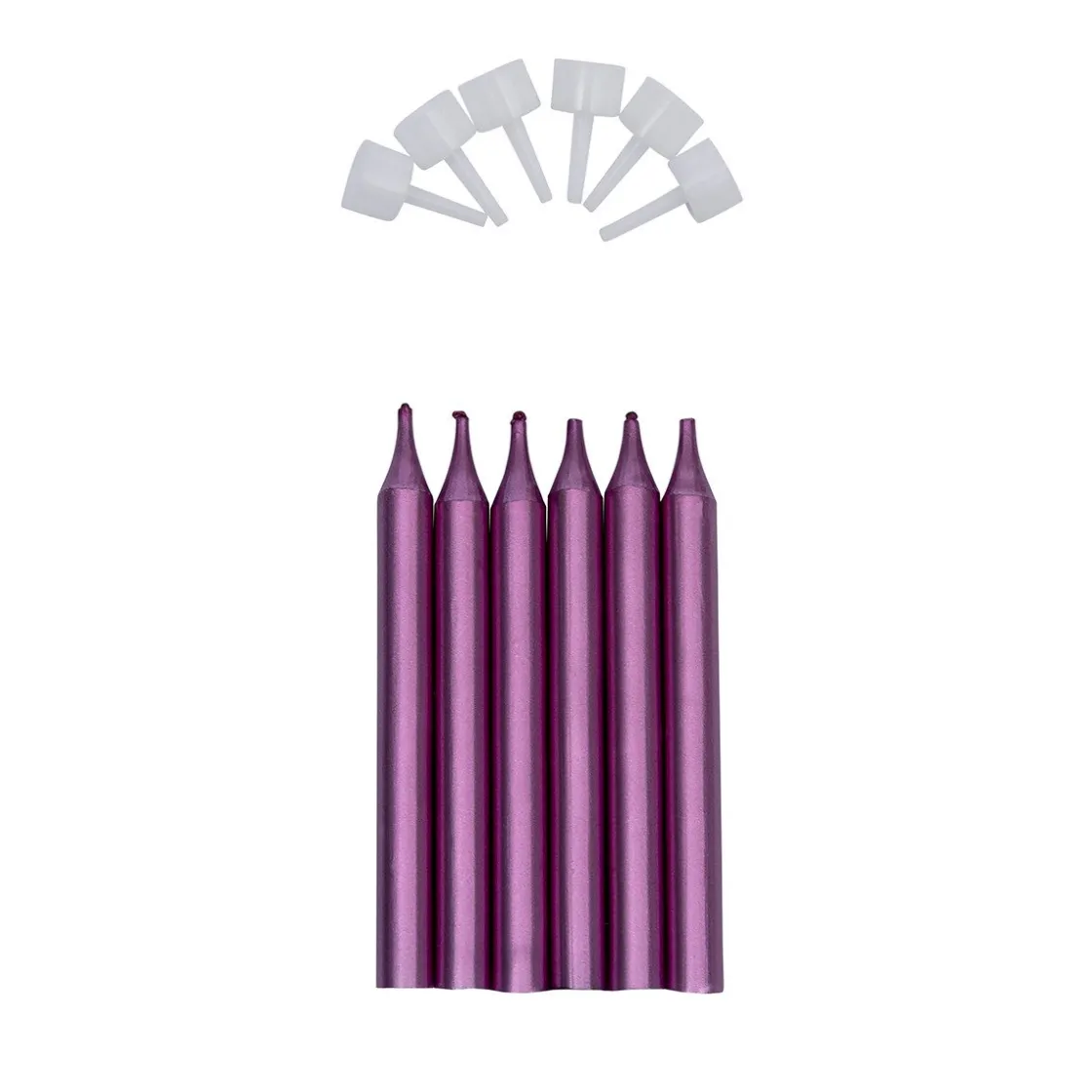 Overig Taartkaarsjes met houders Roze 6st.*** Kaarsjes En Vuurwerk