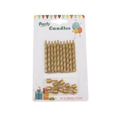 Overig Taartkaarsjes met houders Goud 10st* Kaarsjes En Vuurwerk